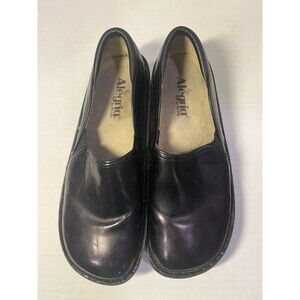 Alegria Debra Iridescent Black Leather Professional Clogs 8.5/EU 39 Comfort